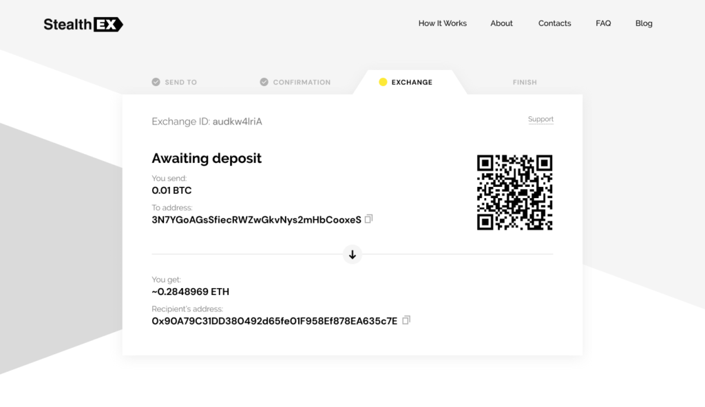 How To Exchange Cryptocurrency On StealthEX Exchange_Awaiting