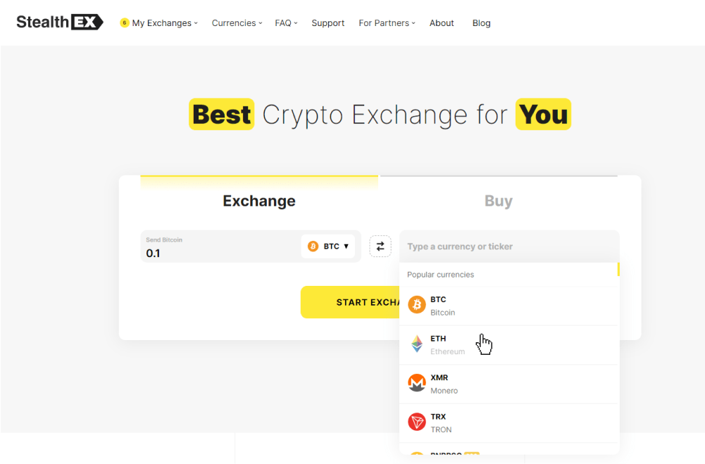 Effortless BTC to ETH Swaps with StealthEX