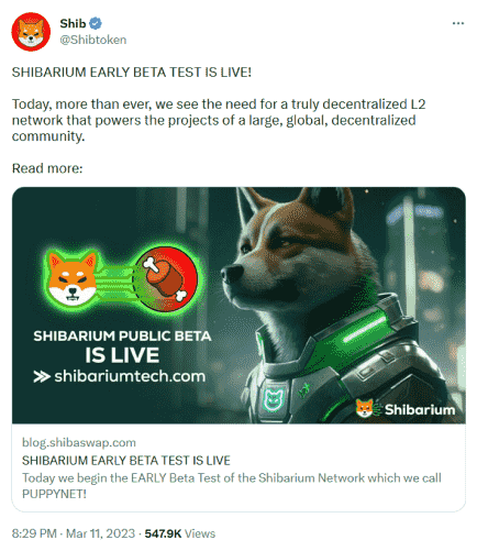 SHIBARIUM EARLY BETA TEST IS LIVE