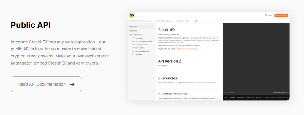 StealthEX Public API