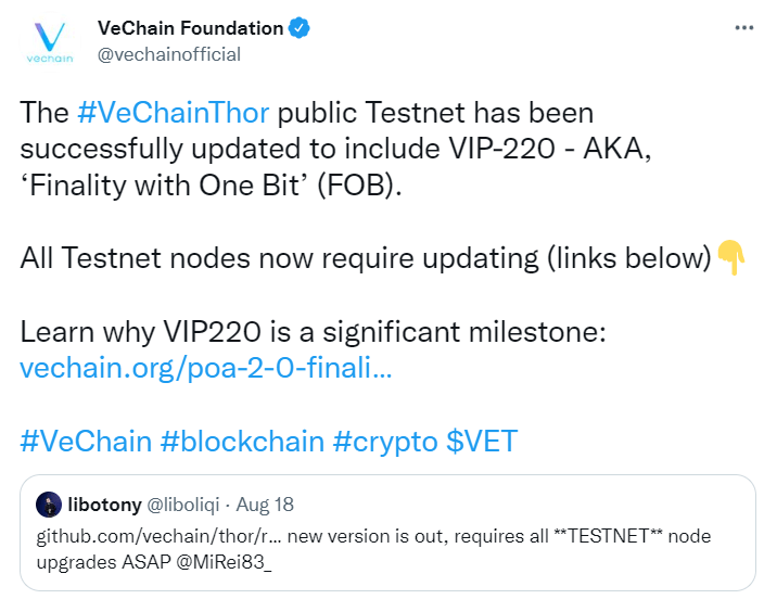 VeChain twitter