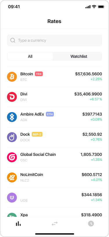 StealthEX Best Crypto Exchange App - Rates (1)