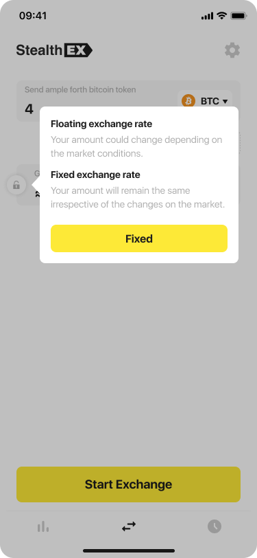 StealthEX Mobile Crypto Exchange App - Exchange 2