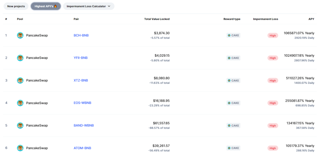 Yield Farming vs Staking - highest APYs