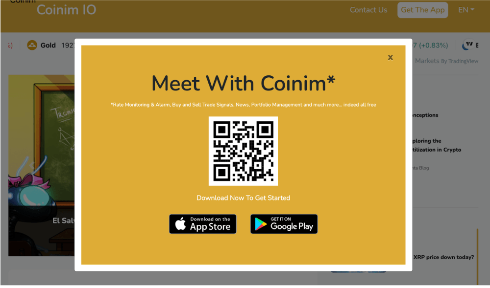 QR Code on Coinim Website