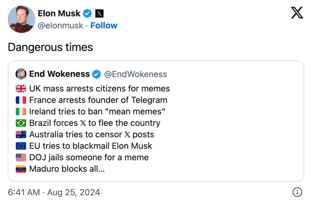 Elon Musk Blasts European 'Authoritarianism'