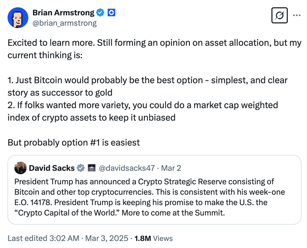 Brian Armstrong, CEO of Coinbase