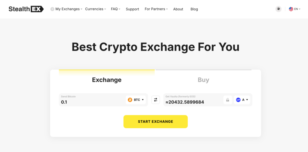 Seamless Vaulta Exchanges on StealthEX Seamless Vaulta Exchanges on StealthEX